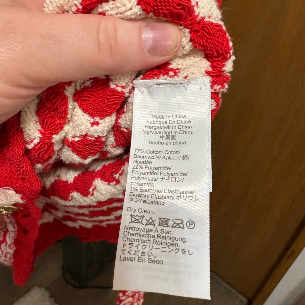 J. Crew Red and White Crochet Cardigan - Picture 7 of 9